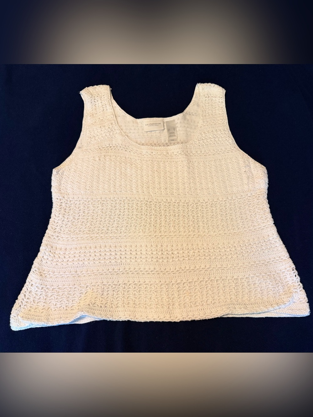 Liz Claiborne Ivory Crochet Tank Top